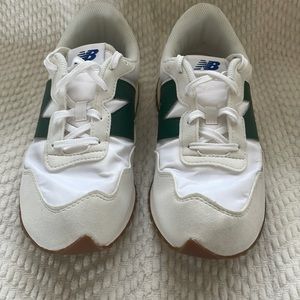 New Balance 237, white and green, size 8 women